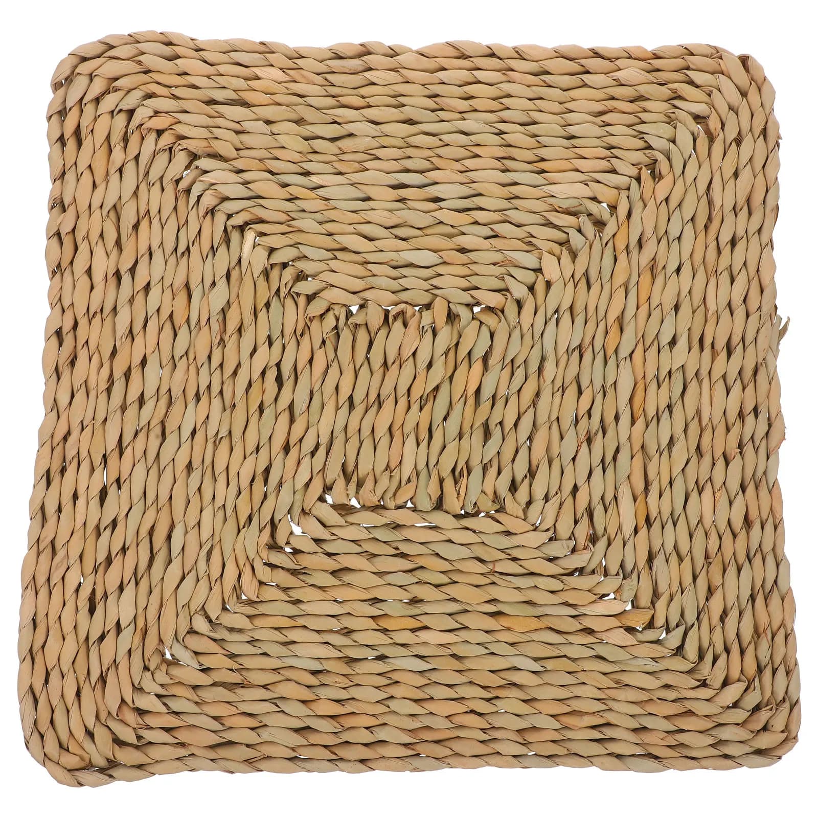 Cuscino Quadrato in Paglia Intrecciata Traspirante per Yoga, Soggiorno, Camera da Letto, Meditazione, Picnic e Uso Interno
