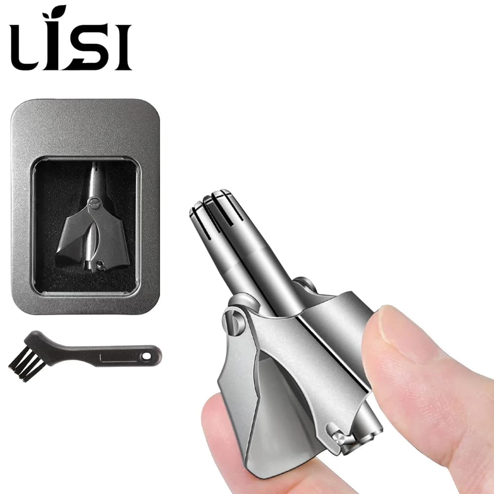 LISI Manual Nose Hair Trimmer for Men and Women 360° Rotating Trimmer Washable Stainless Steel Portable Ear Hair Remover