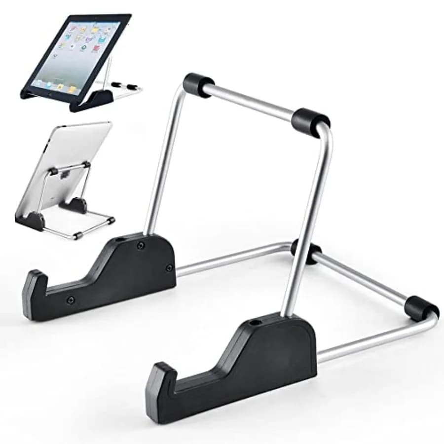 Supporto per Tablet Regolabile in Lega di Alluminio Antiscivolo per Scrivania, Compatibile con Tablet iPad, Samsung e Kindle Fire