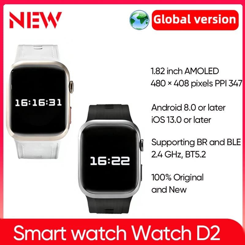 Huawei Watch D2 1.82 Inch AMOLED Blood Pressure Monitoring Multi Watch Faces IP68 Wireless charging Android & iOS Global Version