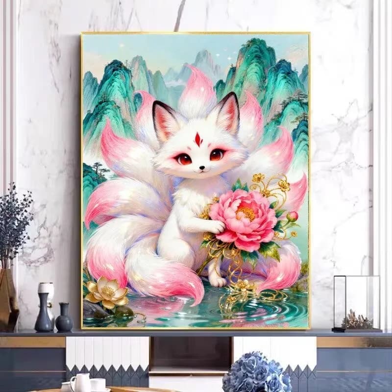 9CT 11CT Fox Embroidery DIY Chinese Style Printed Kits Cross Stitch Thread Needlework Sets Home Crafts 55 Colors