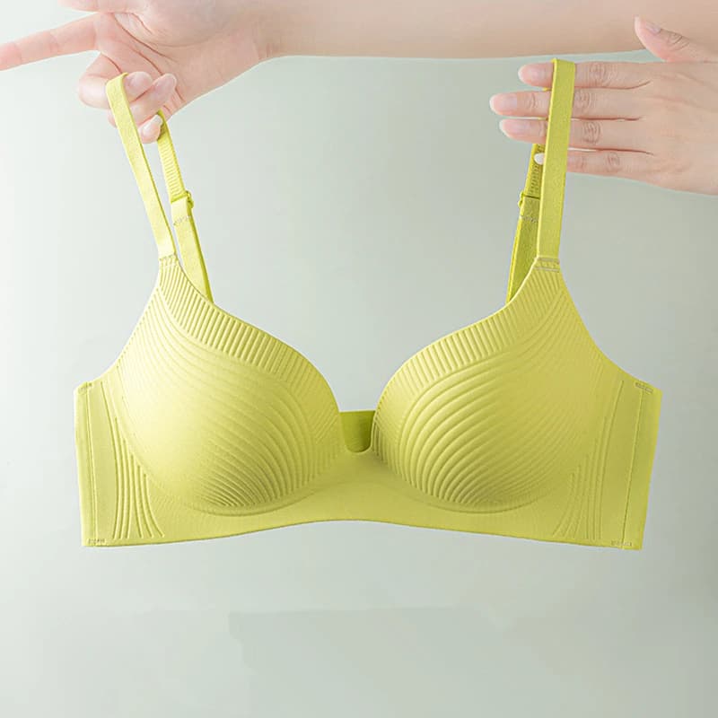Intimo senza marmo per donna con seni grandi che mostra seni piccoli raccolti comfort reggiseno tinta unita senza anelli in acciaio