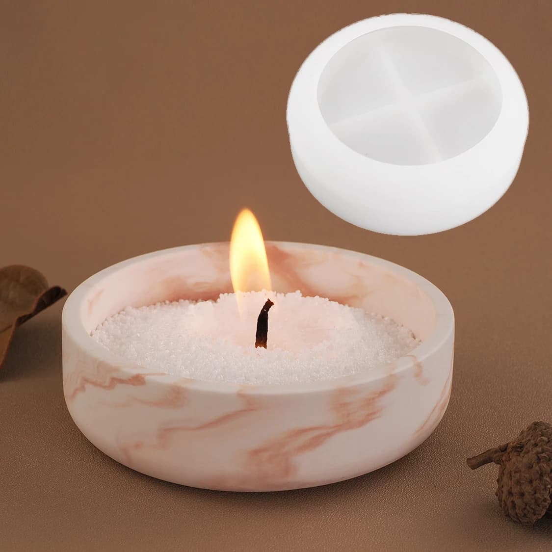 Stampi in silicone per contenitori per candele durevoli per bruciatori di candele in cemento fatti in casa, piccoli vasi per piante grasse in gesso, contenitori in resina,