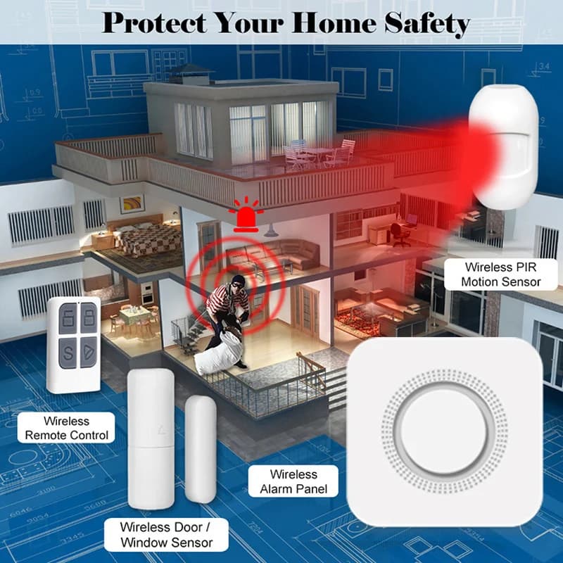 Tuya APP Controllo Sensore di movimento PIR wireless WiFi Allarme acustico e visivo Temporizzazione Braccio/Disarmare Smart Home Guardia completa