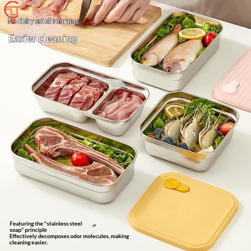 Contenitore per Pranzo in Acciaio Inox 304, Ermetico e a Prova di Perdite, per Adulti e Bambini, Scuola e Viaggi