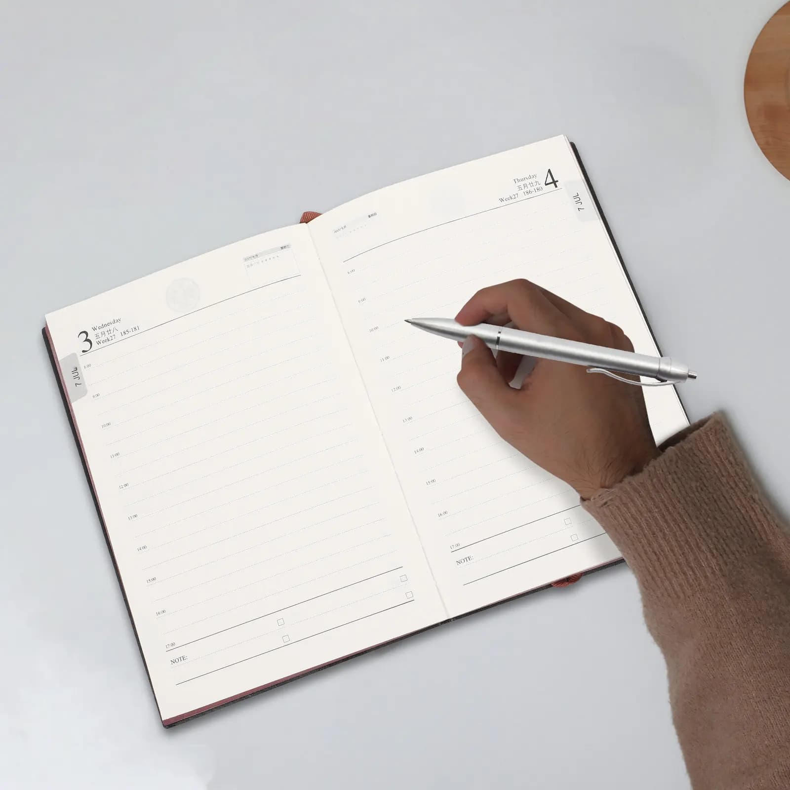 Agenda Annuale, Blocco Note per Pianificazione Giornaliera, Organizer Portatile per Studenti e Professionisti, Carta Artificiale