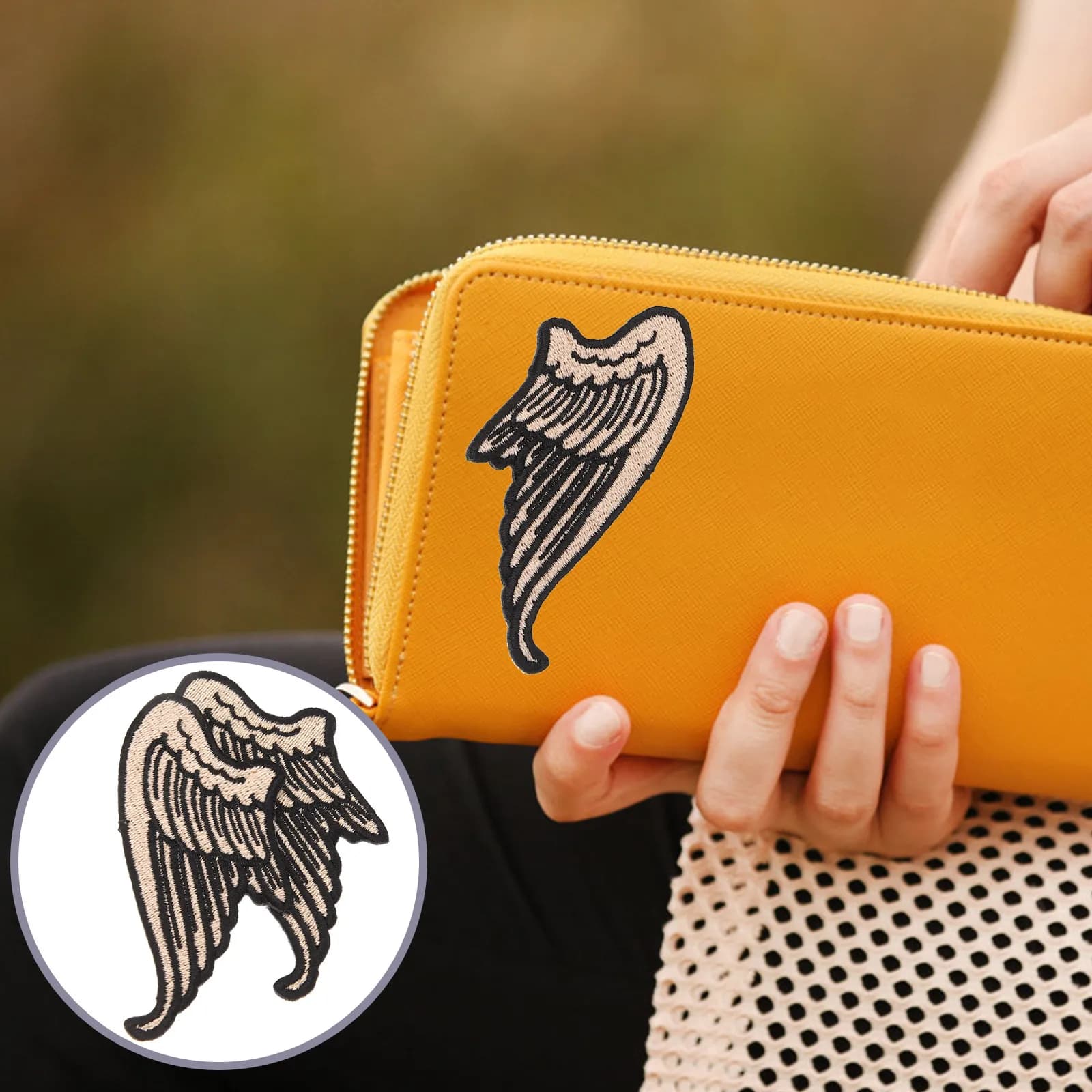 2Pairs Exquisite Wings Shape Embroidered Patches Sew on Clothes Patches for Jackets Hats Backpacks Jeans Bags DIY Craft