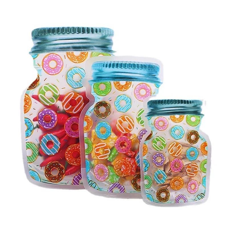 100PCS Mason Jar Bottle Ziplock Bag DIY Logo Matcha Cocoa Coffee Beans Snack Candy Beaf Chocolate Beverage Juice Gift Pouches