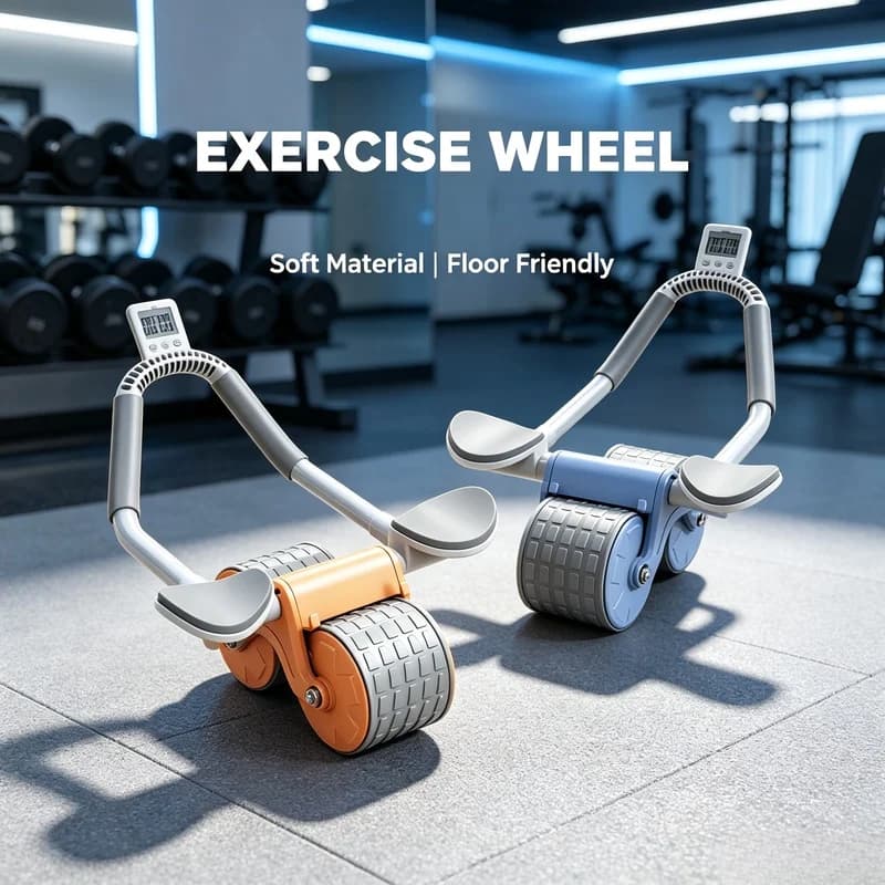Dual‑Wheel Abdominal Exercise Roller, Non‑Slip Stable Core Trainer for Home Gym Belly Shaping for Beginners