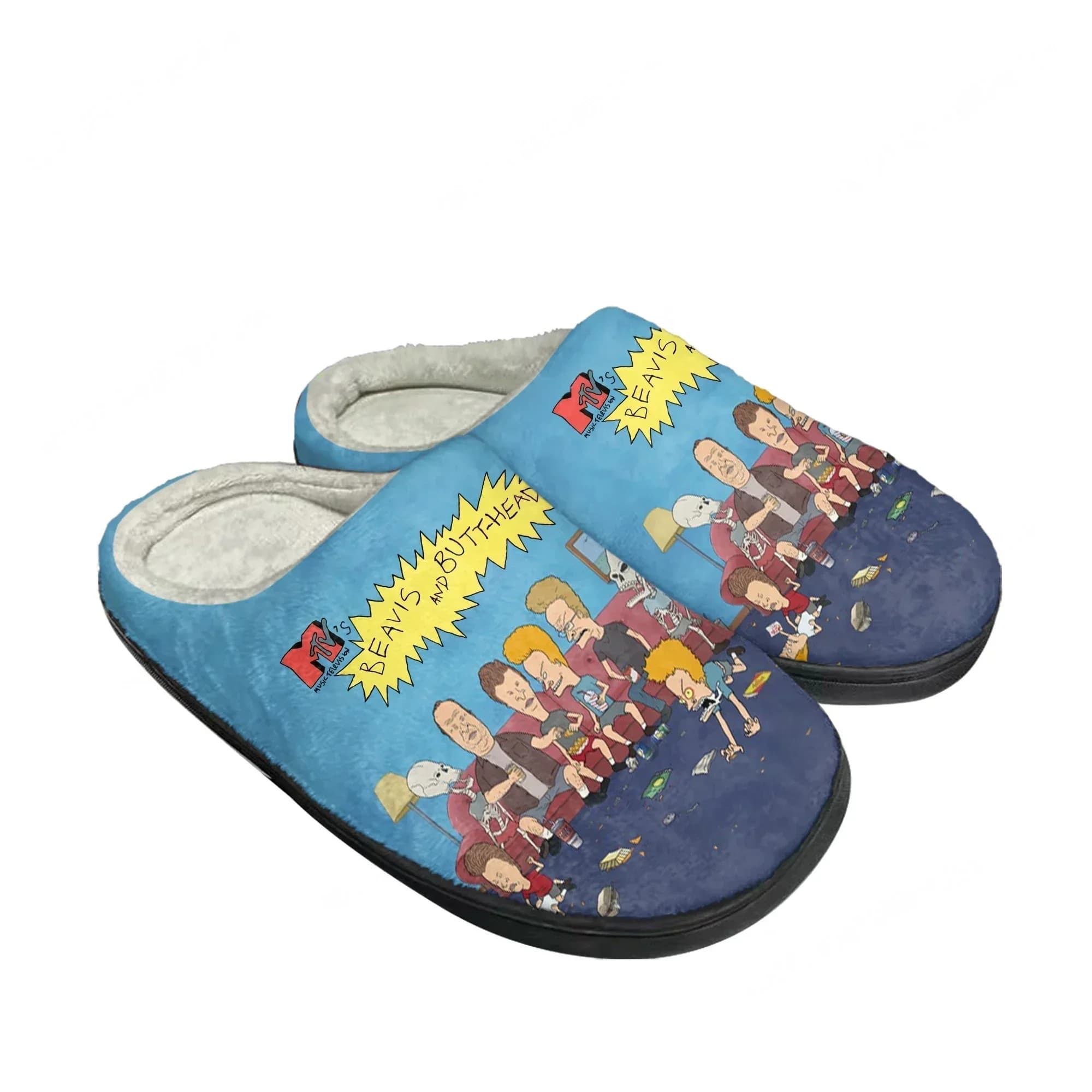 Butthead Butt Head Rock N Roll Home Cotton Slippers Men Women Youth Boy Girl Plush Bedroom Keep Warm Shoes Custom Indoor Slipper