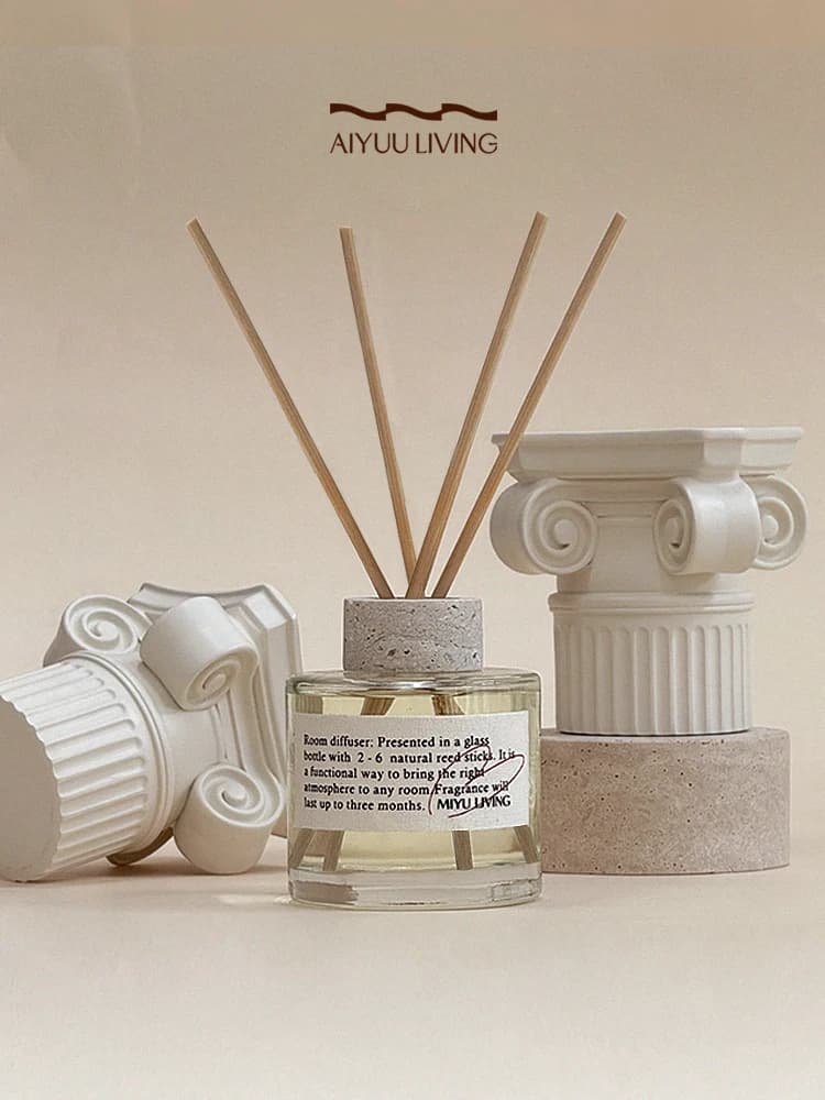 Aiyuzhu Diffusore di Aromi Naturale Senza Fiamma con Bastoncini al Profumo di Gelsomino Primaverile per Interni