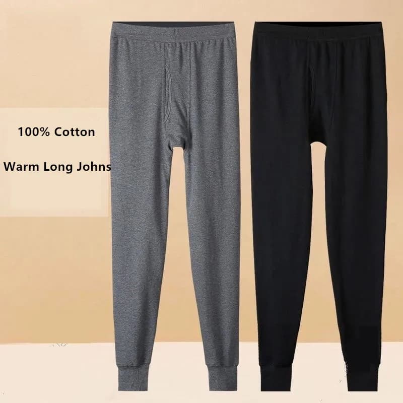 Pantaloni intimi termici in cotone 100% Pantaloni da uomo Mutande lunghe Autunno Inverno Leggings Indumenti da notte Jogger Mutande basic maschili
