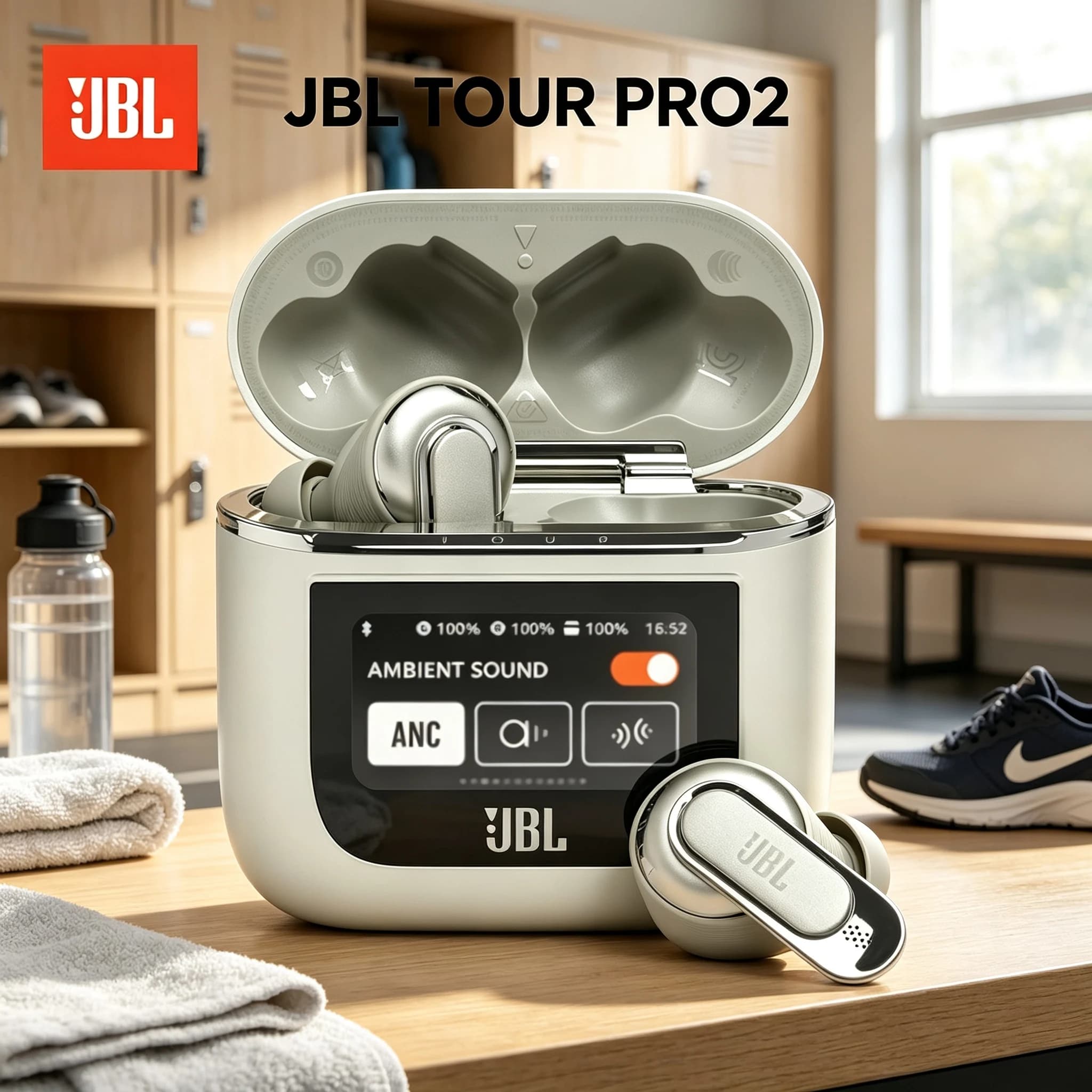 JBL TOUR PRO2 Adaptive Noise Cancelling TWS In‑Ear Earbuds Wireless Headphones Smart Display Case Pro Sound for Travel Office