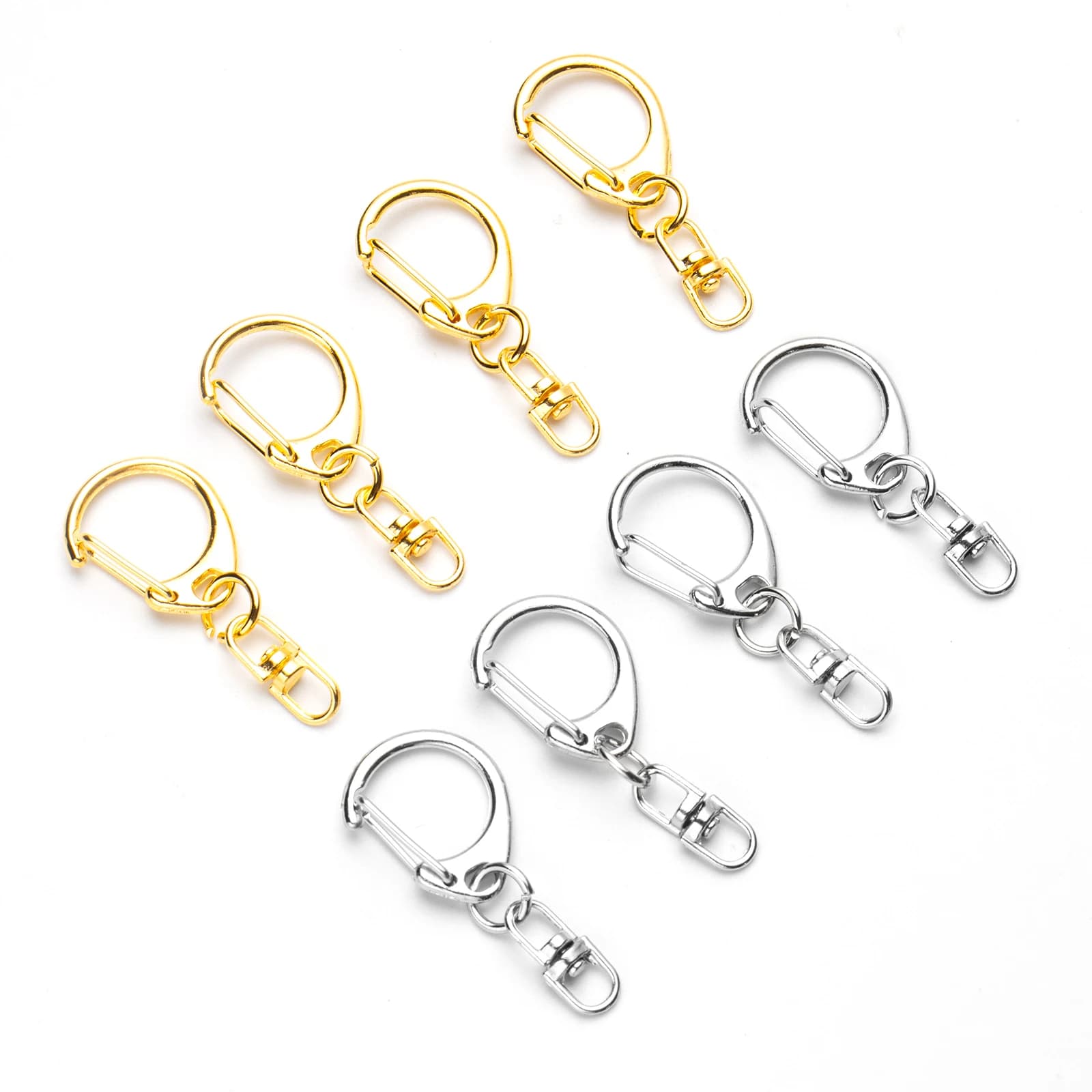 5 Pezzi Anelli Portachiavi a D con Anello Aperto e Connettore per Portachiavi e Forniture per Cucito Fai-da-Te
