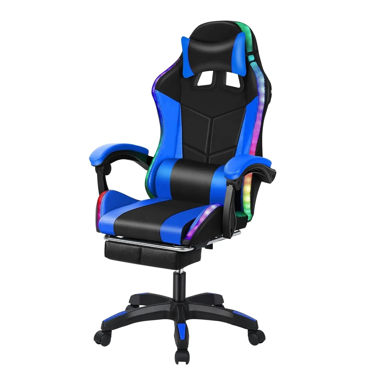 Gaming Chair, Computer Chair with Footrest and Lumbar Support, Height Adjustable Game Chair with 360° Swivel Seat, Customized