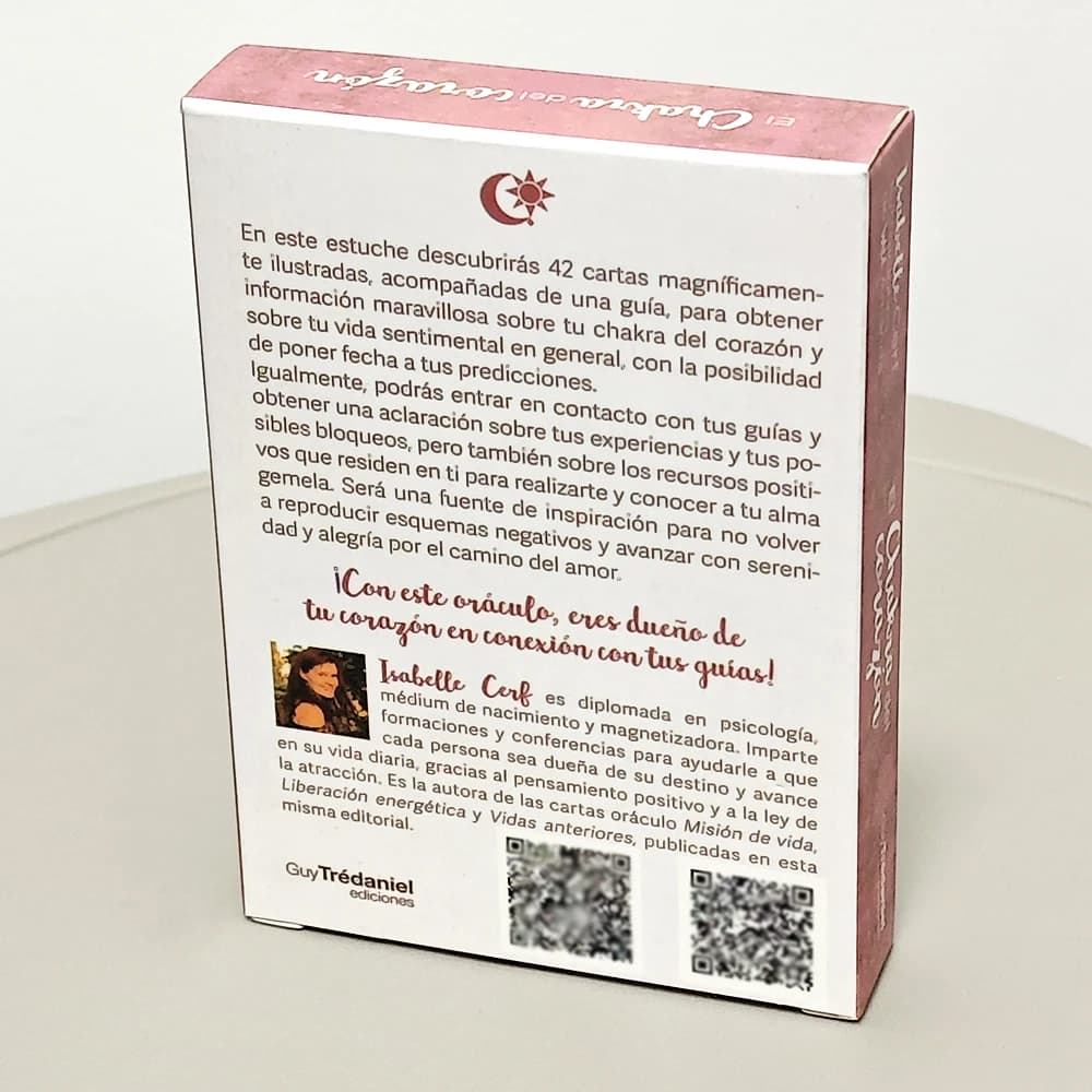 Mazzo di oracoli d'amore romantico 10,5 * 7,5 cm in lingua spagnola 42 carte di oracolo Chakra del cuore