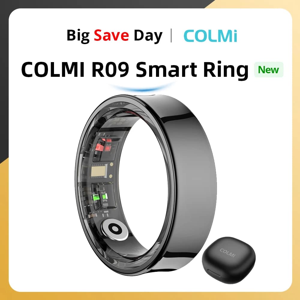 2024 COLMI R09 Smart Ring Man Woman with charging case, health monitoring and body temperature sleep for Xiaomi Samsung phone