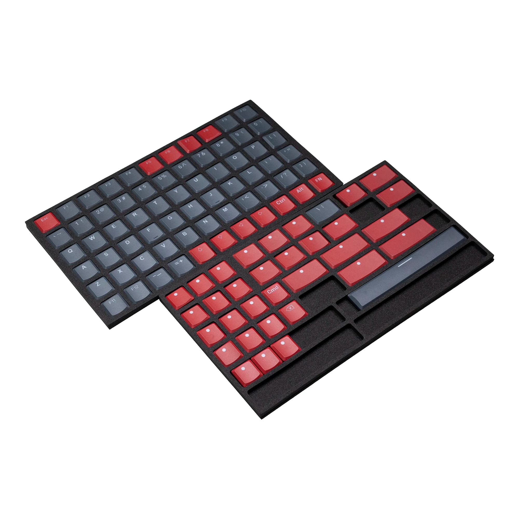 Keycap Taihao THT Grigio Rosso Sottile a Basso Profilo per Tastiera Meccanica da Gaming, Compatibile con Switch MX, Retroilluminato, Bianco Nero