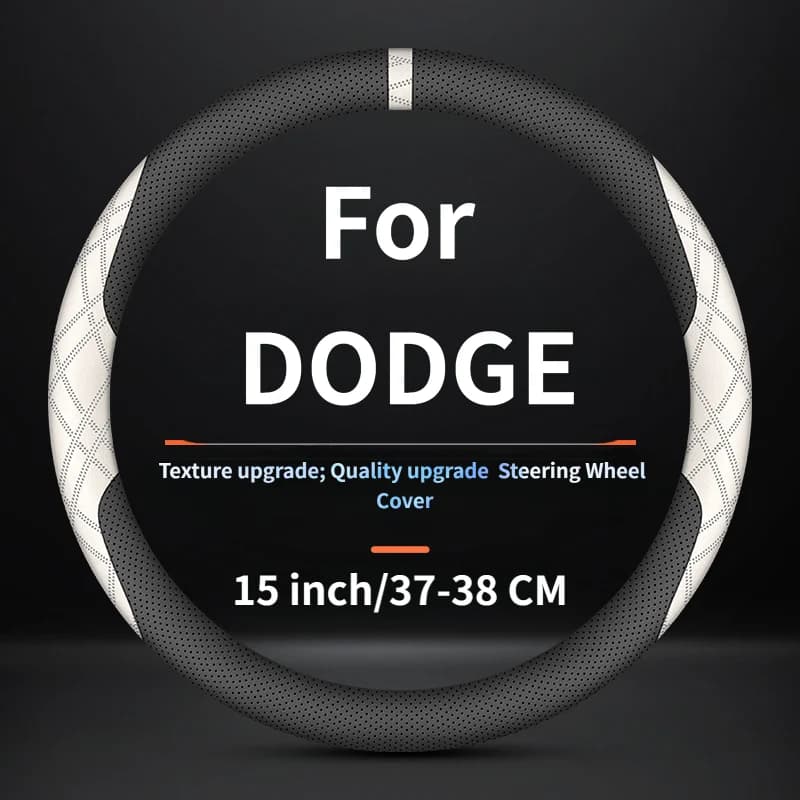 37-38CM Breathable Elegant Car Steering Wheel Cover for Dodge Charger, Challenger, Durango, Journey, Grand Caravan, Avenger