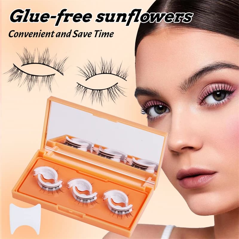 Natural curling that improves waterproof and sweat resistant fake eyelashes: self-read, no glue required for easy application