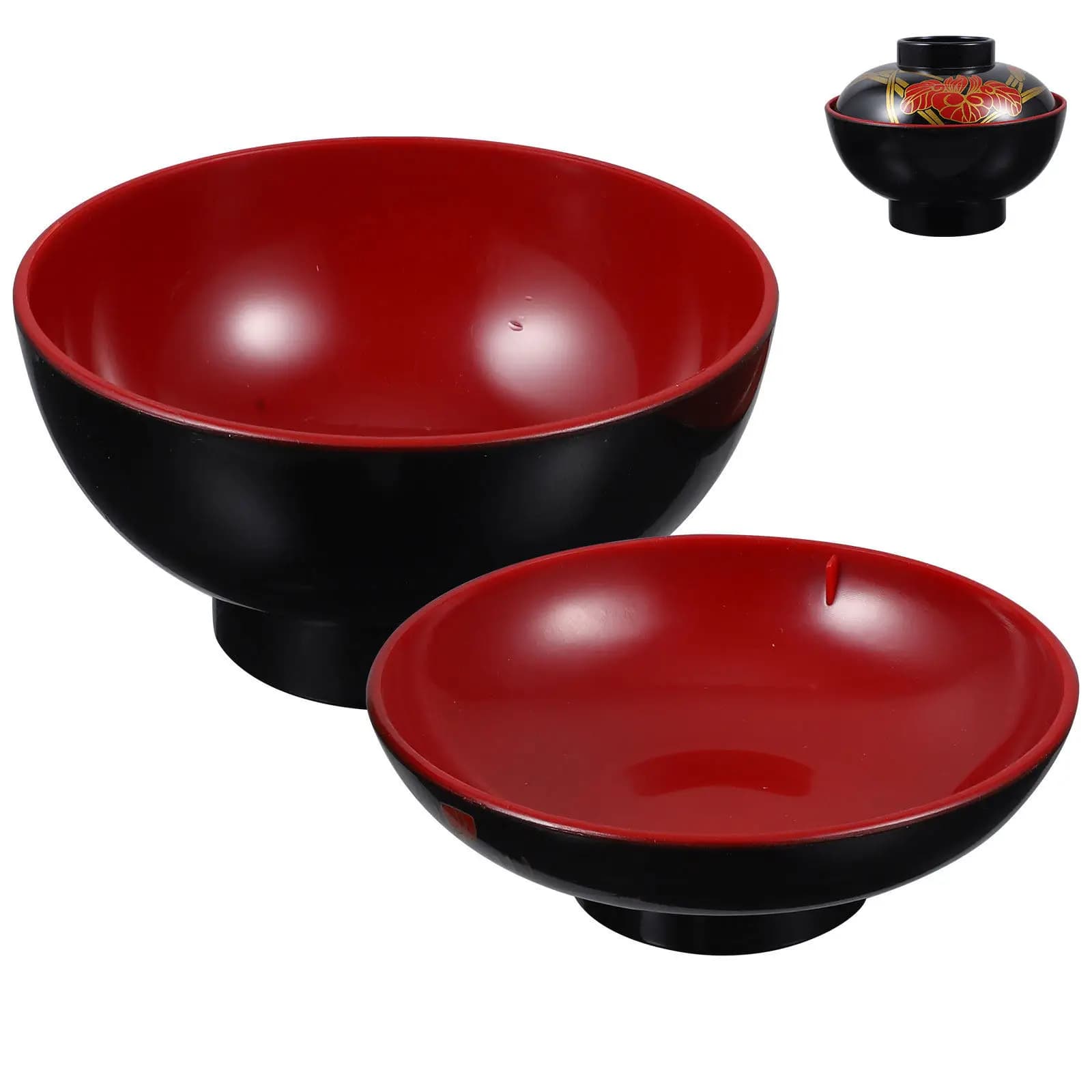 Japanese Bowl for Soup with Cover, Traditional Rice Bowl, Decorative Container Compact for Soup for Restaurants