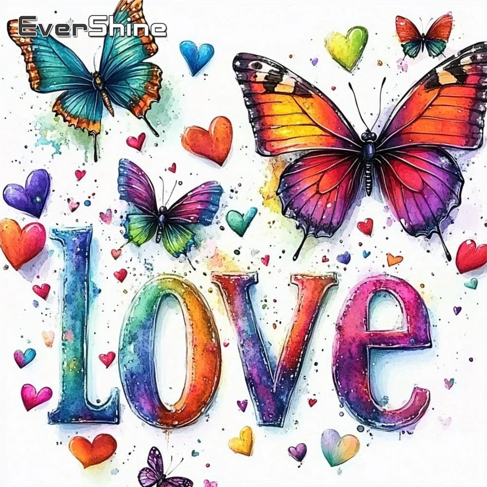EverShine Diamond Painting Paesaggio con Farfalle, Mosaico di Strass, Ricamo a Quadretti Completi, Fai da Te Artigianale