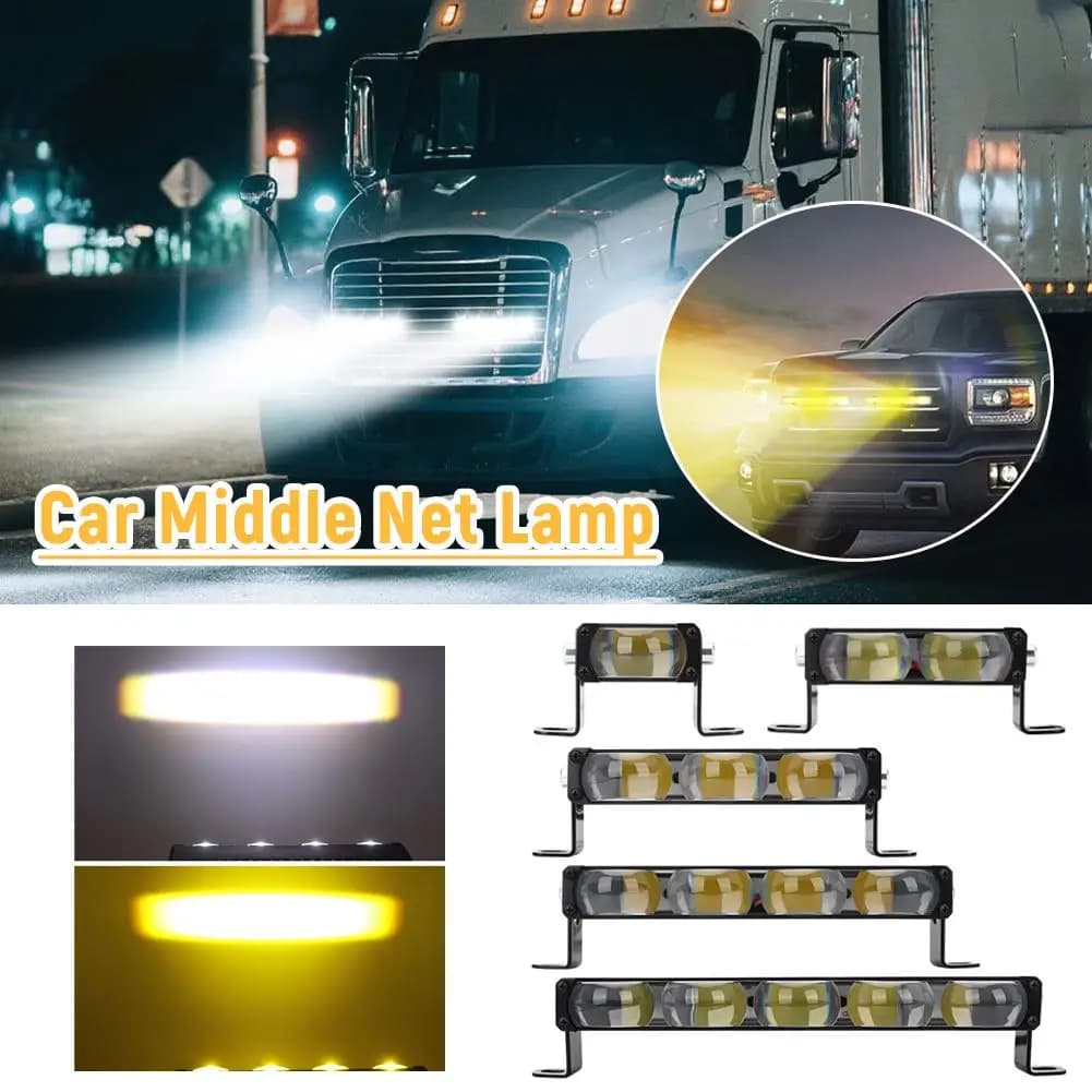 1/2/3/4/5/6pcs Auto Griglia di Luce Notte Auto Automotive LED Griglia di Luce Giallo Bianco A due colori Pavimentazione Luce di Lavoro Faro riflettore
