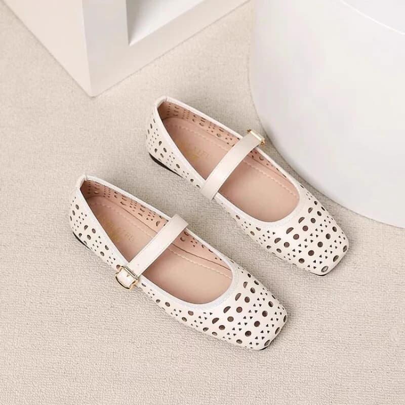 Scarpe Mary Jane Perforate Traspiranti Off-white