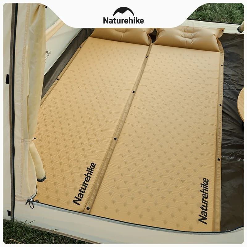 Naturehike Double Pillow Inflatable Air Cushion Outdoor Camping Tent Sleeping Mat Camping Ground Mat Moisture proof Mat
