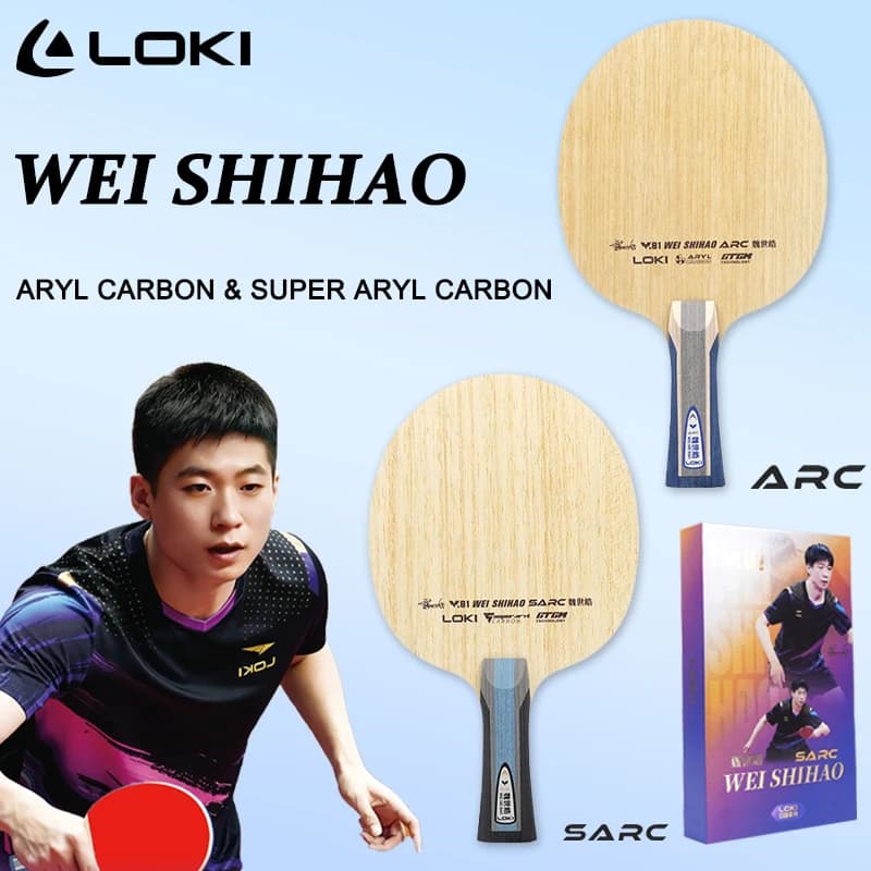 Ping Pong LOKI ARC SARC WEI SHIHAO 5 Wood 2 Carbon with Carbon fiber OFF+ Table Tennis Rack with Box