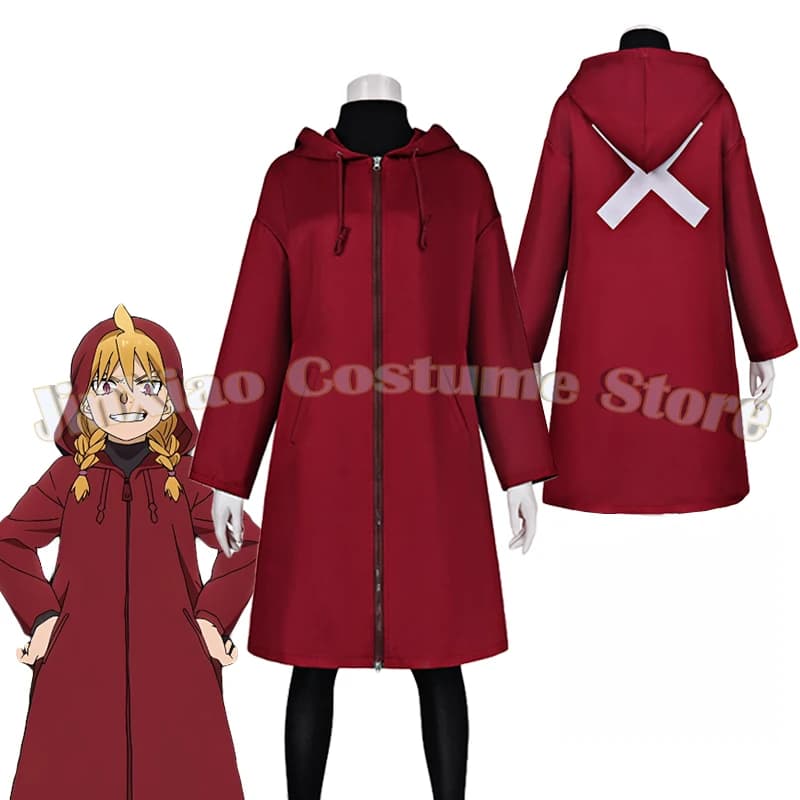 Costume Cosplay Anime Daemons Gabby per Donne, Giacca Lunga Rossa con Cappuccio e Zip, Outfit Shadow Realm per Halloween, Festa in Maschera, Comic Con