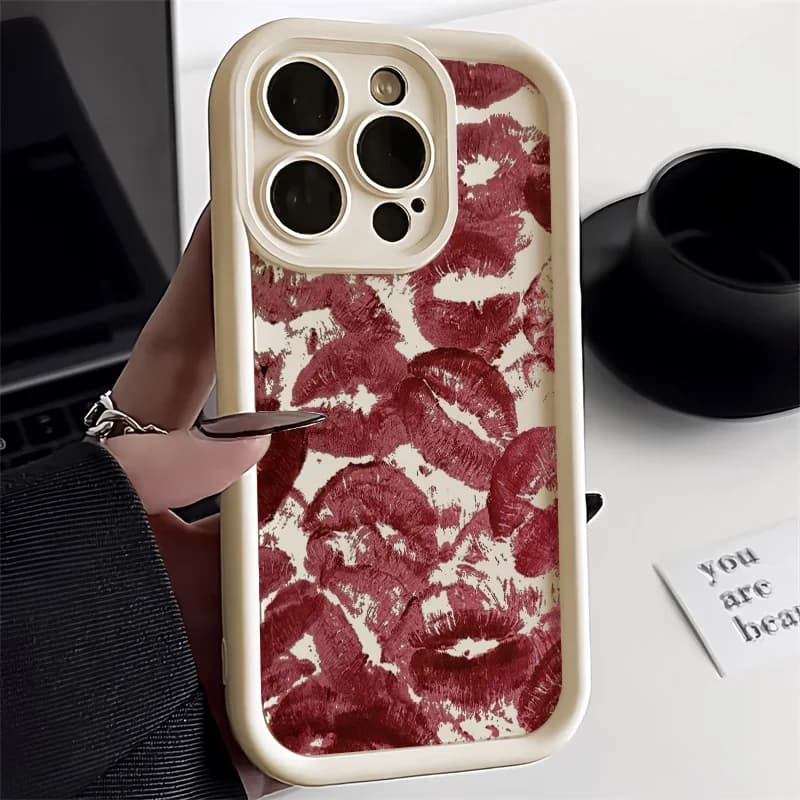 Custodia Red Lips per iPhone 11 custodie iPhone 13 15 14 Pro Max 12 XR XS 7 8 Plus SE 13pro 15pro 15promax silicone Soft Fundas cover