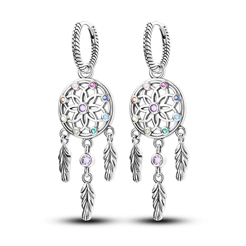 925 Sterling Silver Dreamcatcher Snake Bone Earrings Women Zirconium Drop Earring For Anniversary Wedding Jewelry Gifts