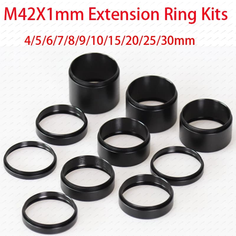 4/5/6/7/8/9/10/15/20/25/30mm Astronomical Telescope T2 Extension Tube M42x1mm Mounting Thread Adapter Ring M42 To M42 Extenders