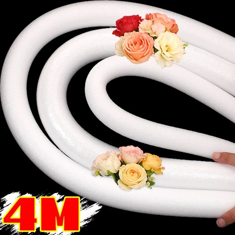 Base in Schiuma per Composizioni Floreali Matrimoniali, Rotolo di Schiuma Bianca Cilindrica, Decorazioni per Archi di Matrimoni e Feste in Giardino