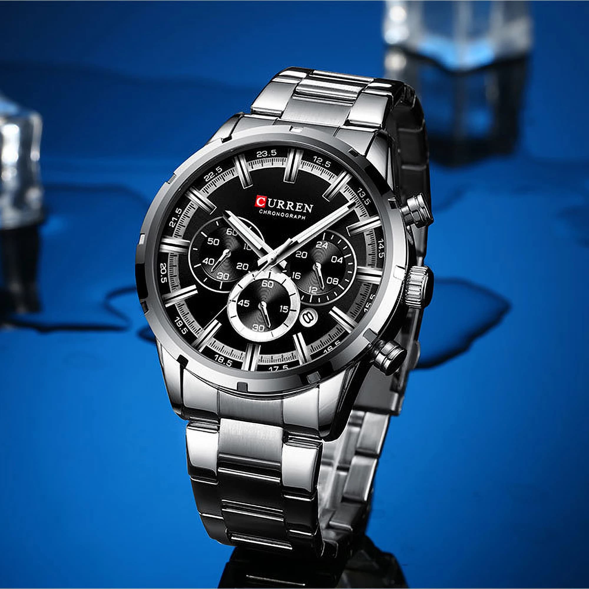 New Relogio Masculino CURREN Hot Fashion Mens Watches Top Brand Luxury Wrist Watch Quartz Clock Watch Men Waterproof Chronograph