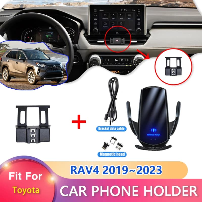 Supporto per telefono cellulare per auto per Toyota RAV4 XA50 Accessori 2022 2019 ~ 2023 Staffa per telefono Supporto girevole per IPhone Samsung