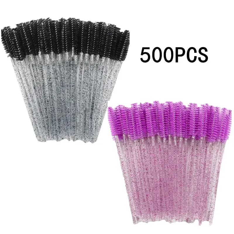 50/100/200/500 Pezzi Spazzole Monouso in Cristallo per Ciglia, Pettine per Extension Ciglia, Bacchette per Mascara, Strumento Professionale per il Trucco