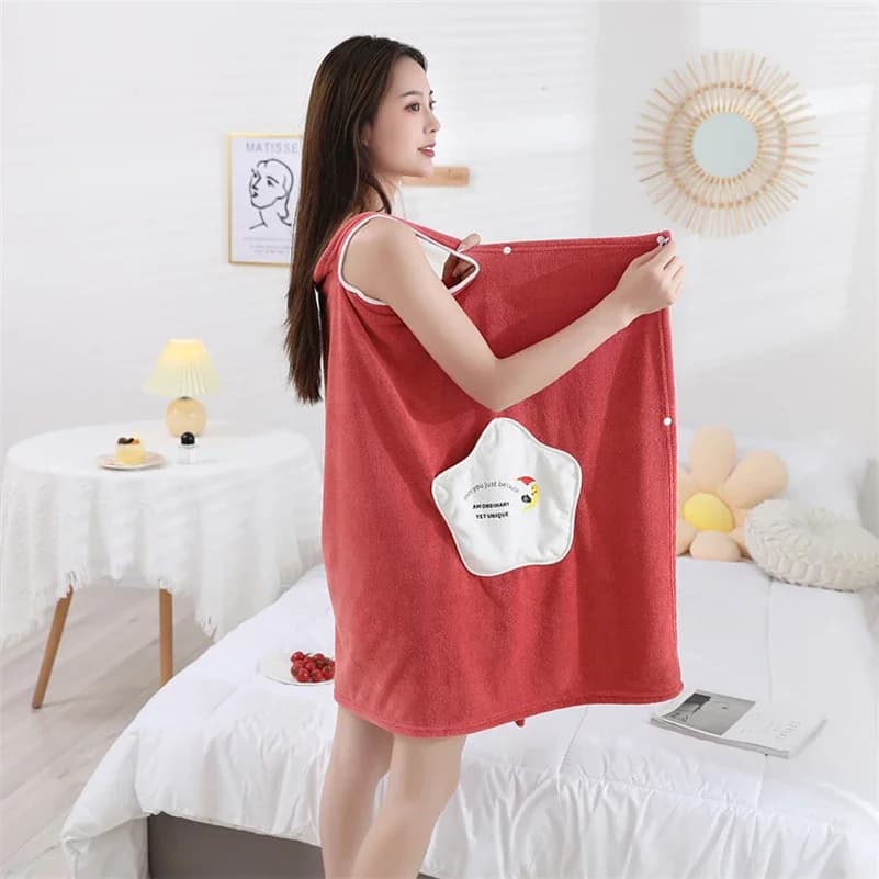 Wearable Microfiber Bathrobe Super Absorbent Soft Woman Shower Female Bath Towel Quick Drying Bathroom Towels for Home Textiles