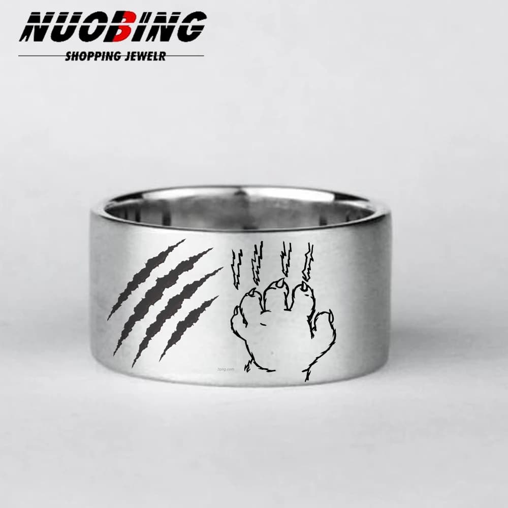 Anime Pirate Warrior Animal Sharp Claw Marks 316 Stainless Steel Unisex ring Punk Vintage Jewelry Accessories Cosplay Gift