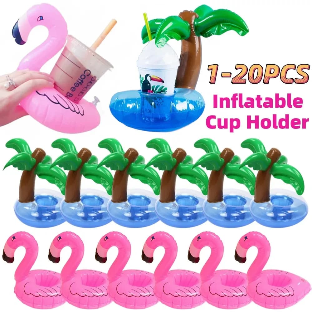1-20PCS portabicchieri per piscina estiva galleggiante per acqua in PVC vassoio gonfiabile per tazza per bevande per piscina all'aperto sottobicchiere galleggiante per bevande
