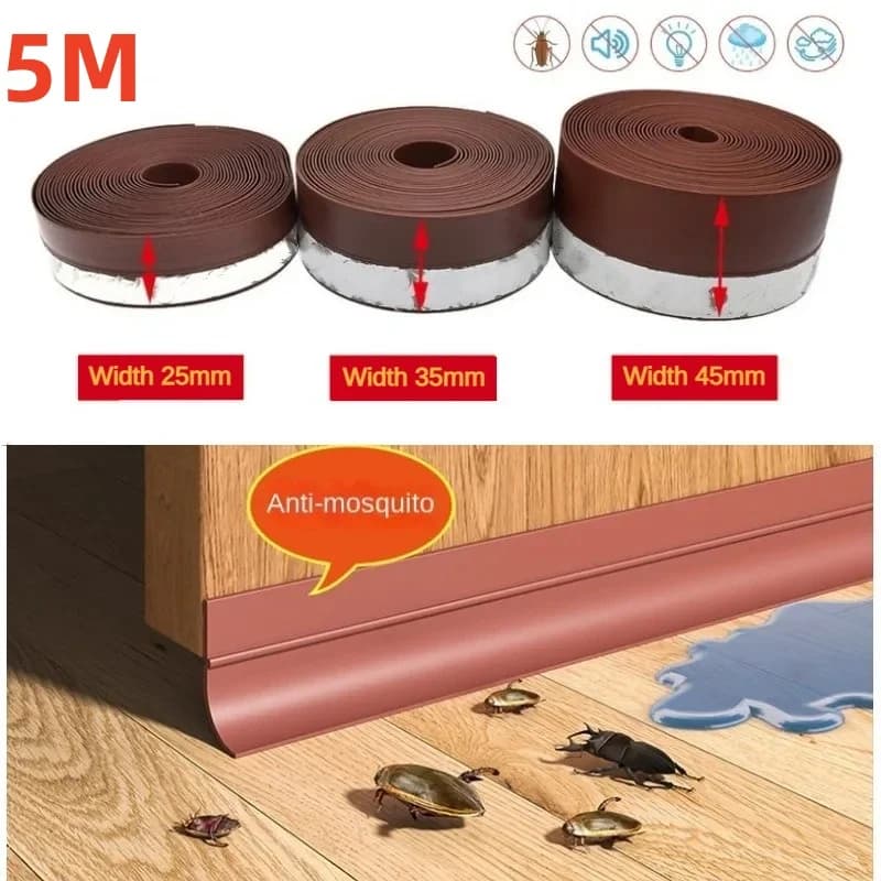 5M Self Adhesive Door Seal Strip Weather Silicone Soundproofing Window Seal Tape Draught Dust Door windshield sealing strip
