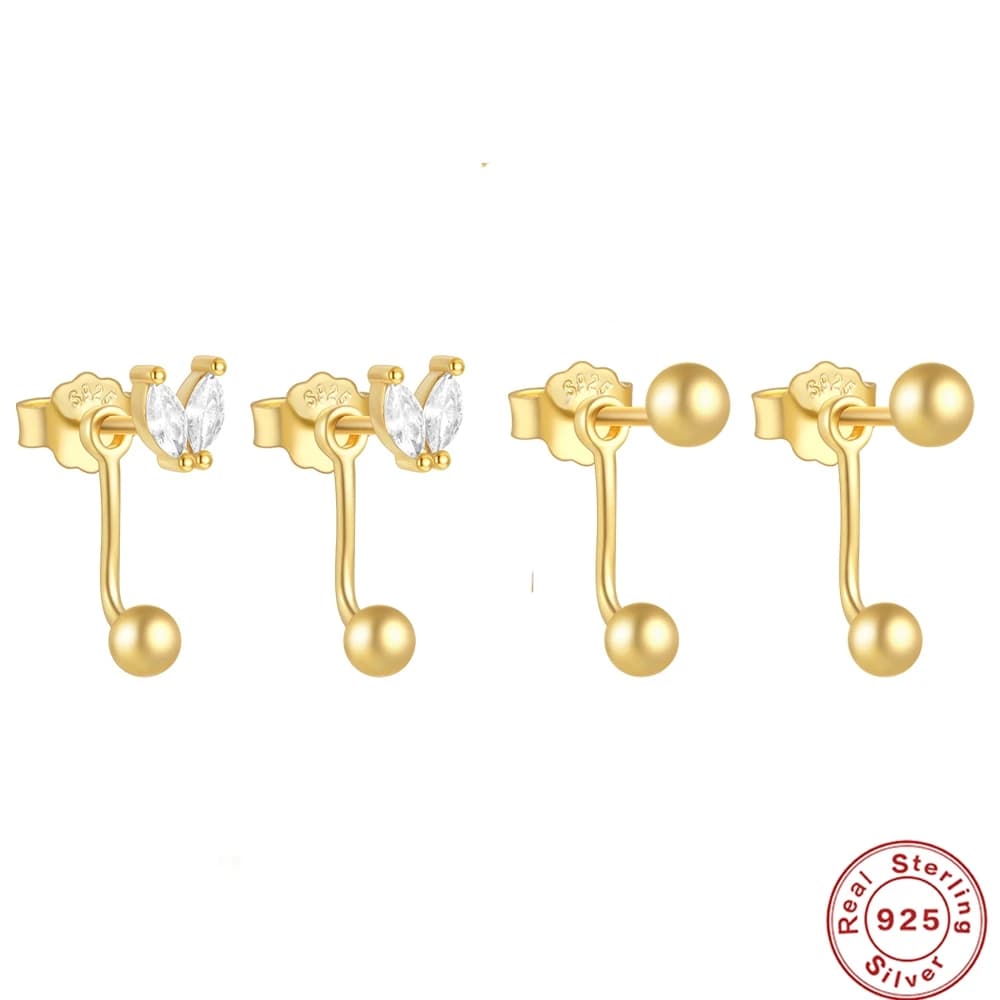 AIDE 925 Sterling Silver 1Pair Drop Dangle Studs For Women Fashion Zirconia hook piercing earrings Jewelry Gifts pendientes 925