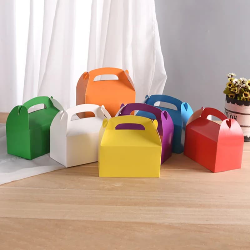 Scatole regalo da 10-30 pezzi con manici Scatole da forno Scatole per caramelle e biscotti Scatole per il pranzo in carta Scatole da asporto per la festa nuziale