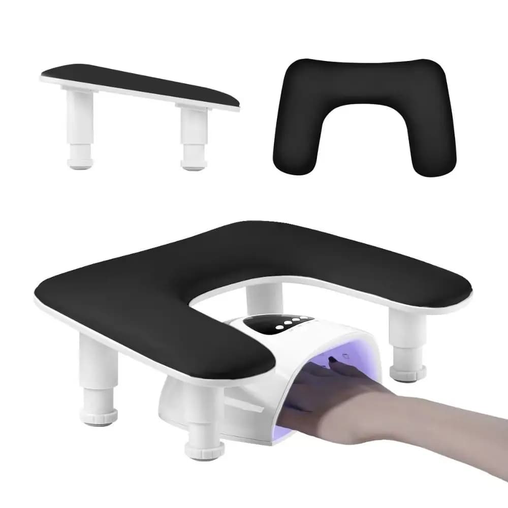 Cuscino per Manicure a Forma di U, Rotante e Sollevabile, Ergonomico, Impermeabile e Confortevole per Nail Art
