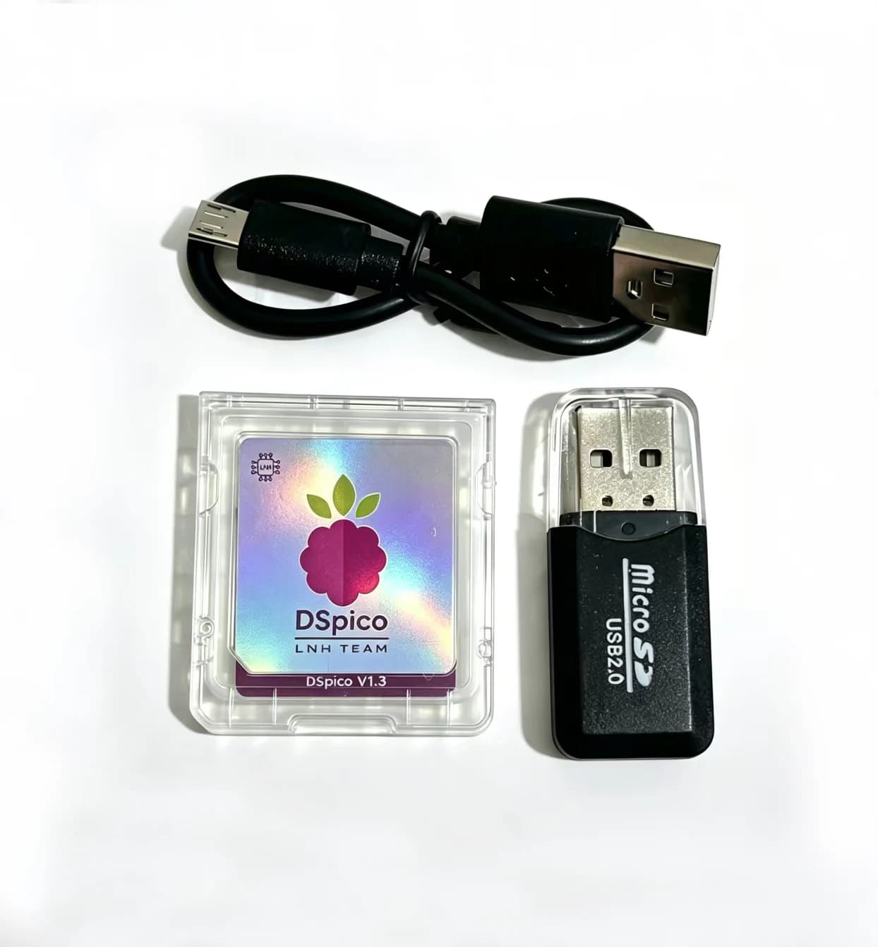 DSpico Game Reader RP2040 16 MBit Compatible Chiscart MicroUSB Transparent Frosted With NDS NDSL DSi 3DS Consoles