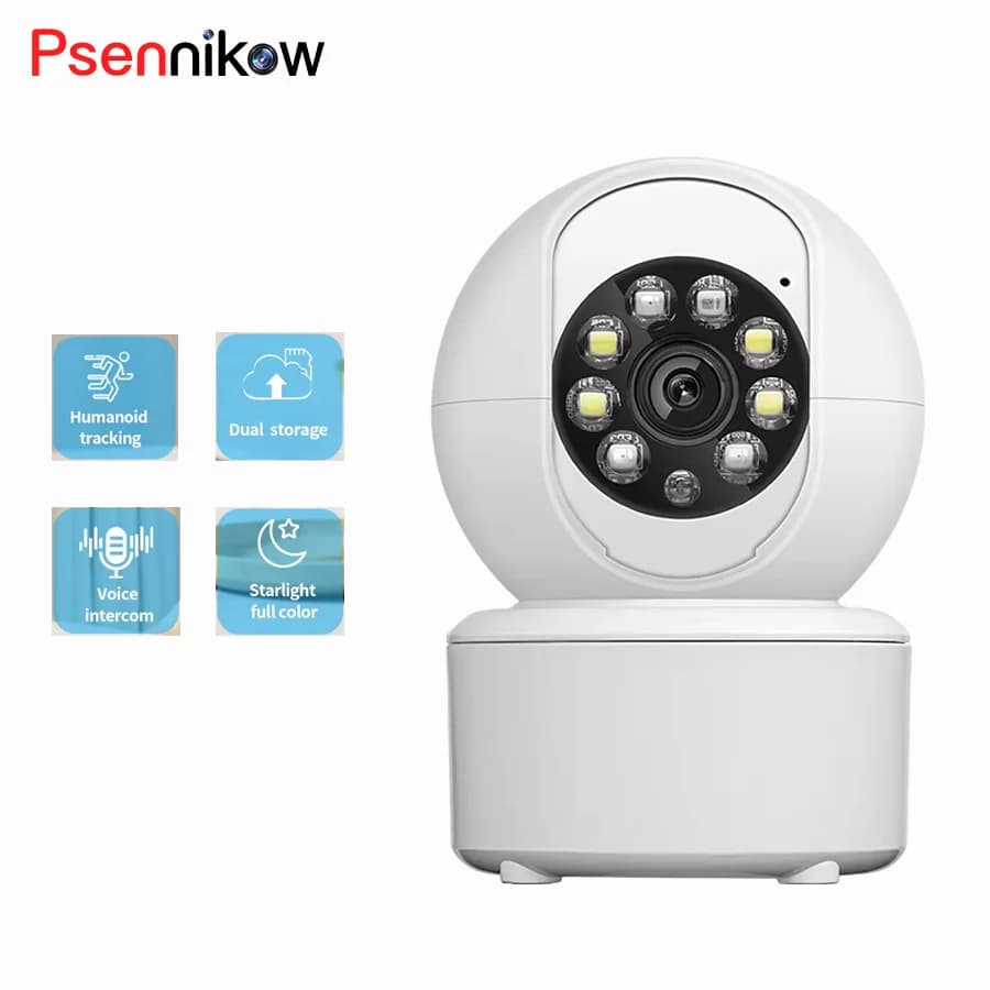 Telecamera IP WiFi 3MP 4K Smart 1080P, Sicurezza Wireless con Visione Notturna a Colori, Tracciamento Automatico, Audio Bidirezionale, Monitor per Bambini ICSEE