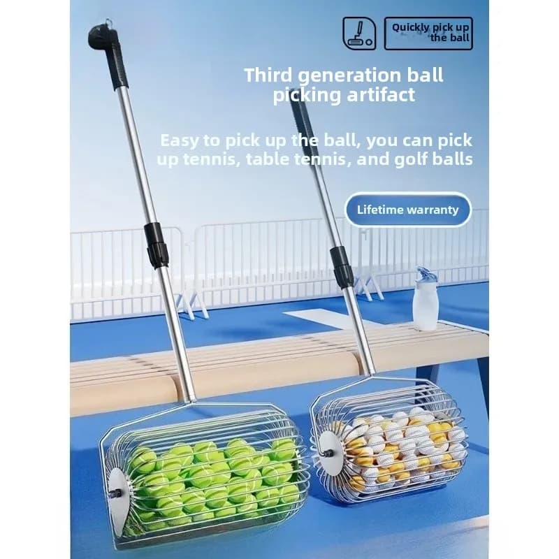Nuovo raccoglitore di palline da tennis, raccoglitore di palline da tennis Hoppers raccoglitore di palline per contenitori, raccoglitore di cestini per recuperatori di tennis,
