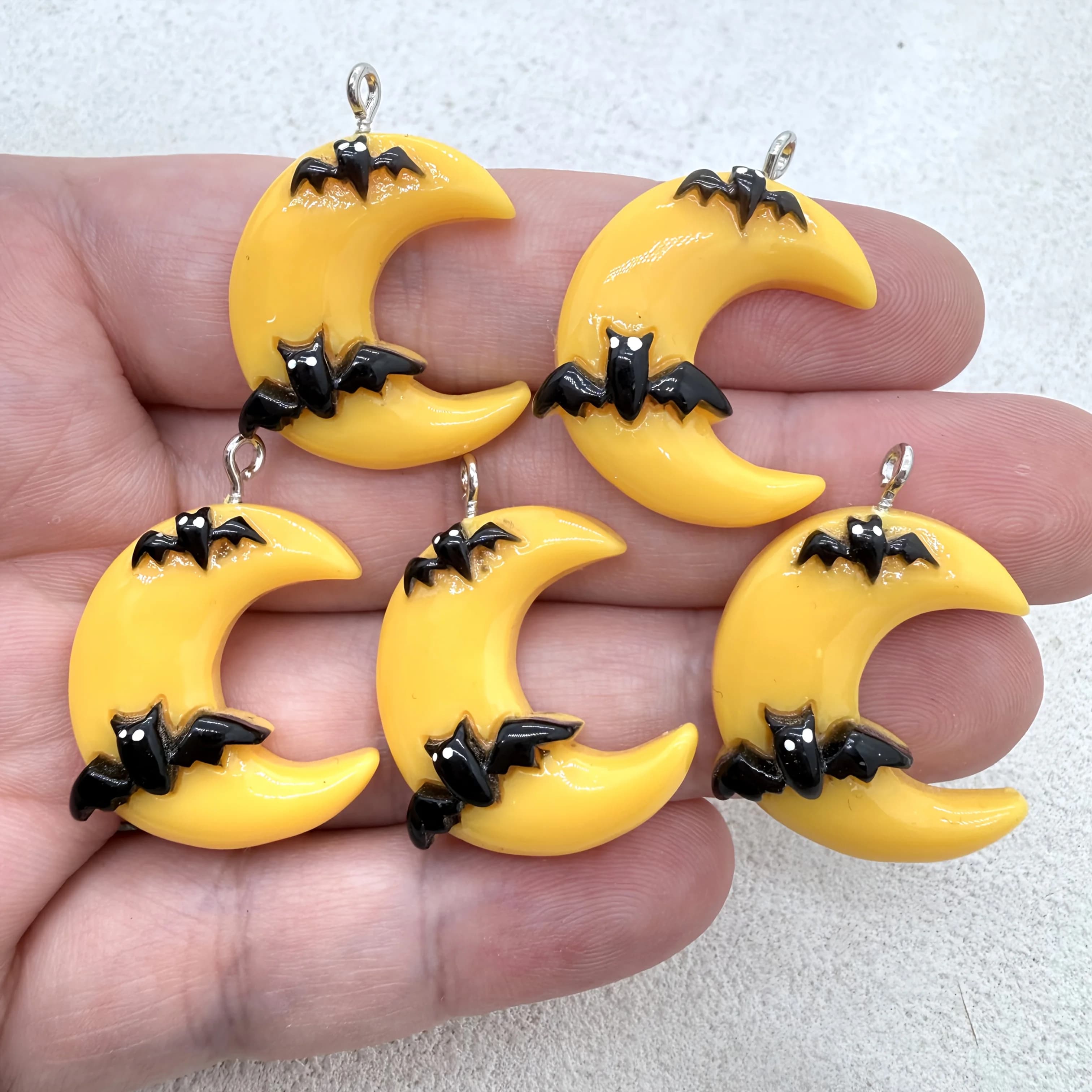 5Pcs Resin Charms Horror Bat Wing Pendants DIY Jewelry Making Accessories For Earrings Party Decor Bag Ornaments Handcraft