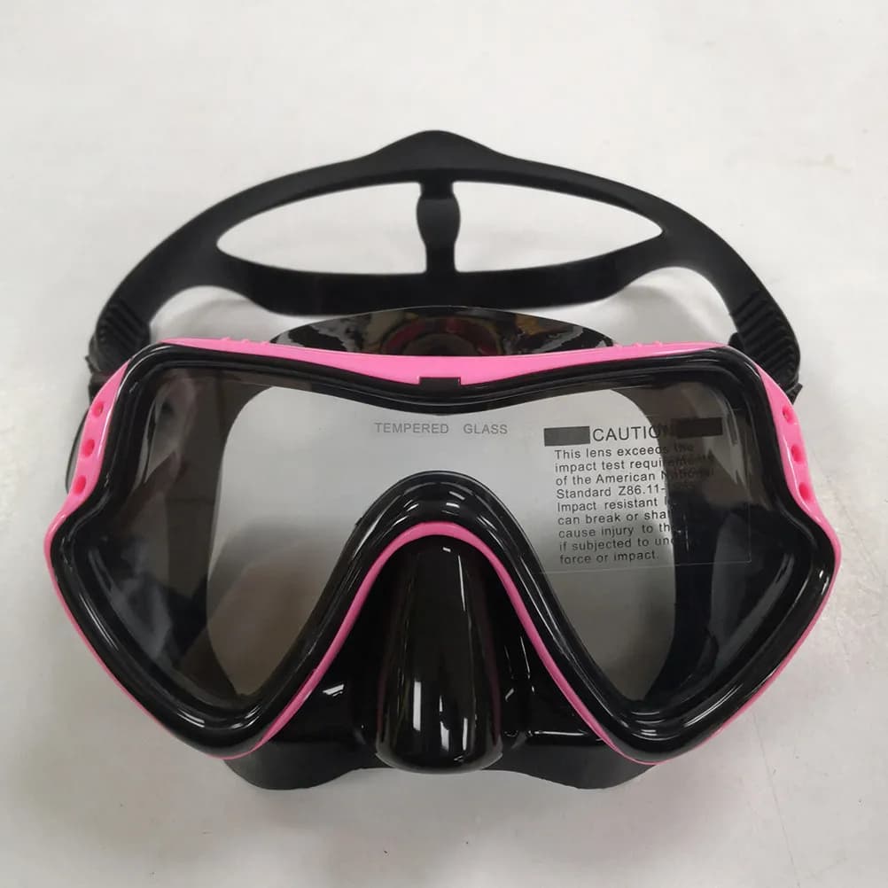 Set di Occhialini da Snorkeling con Tubo di Respirazione, Rosa, Lente Singola, Silicone Anti-Muffa, Occhiali da Nuoto e Immersione con Cinturino Regolabile